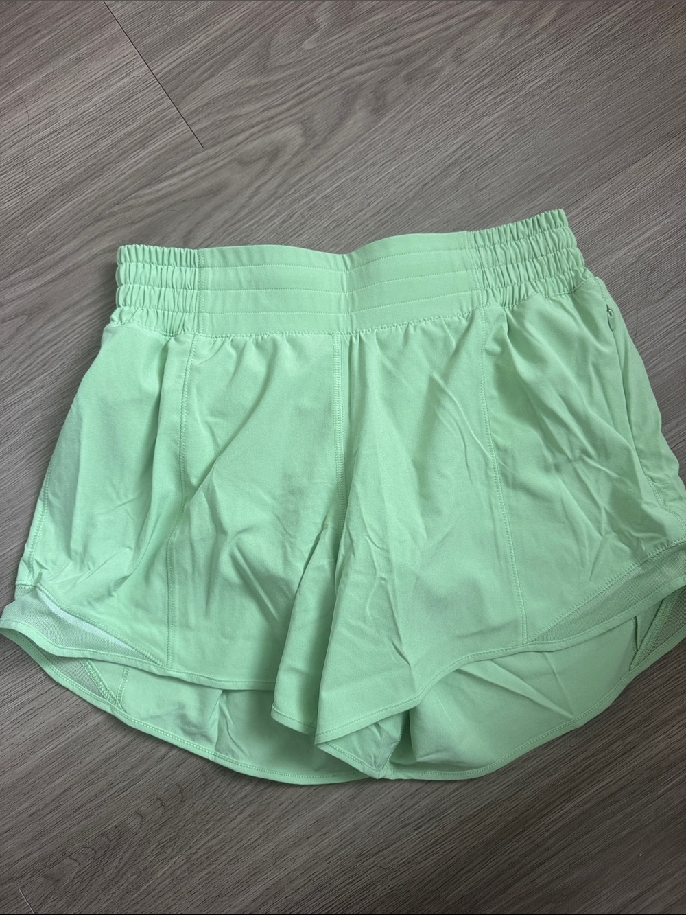 Brand new Women's LuLu Lemon Green Athletic Shorts with Elastic Waistband